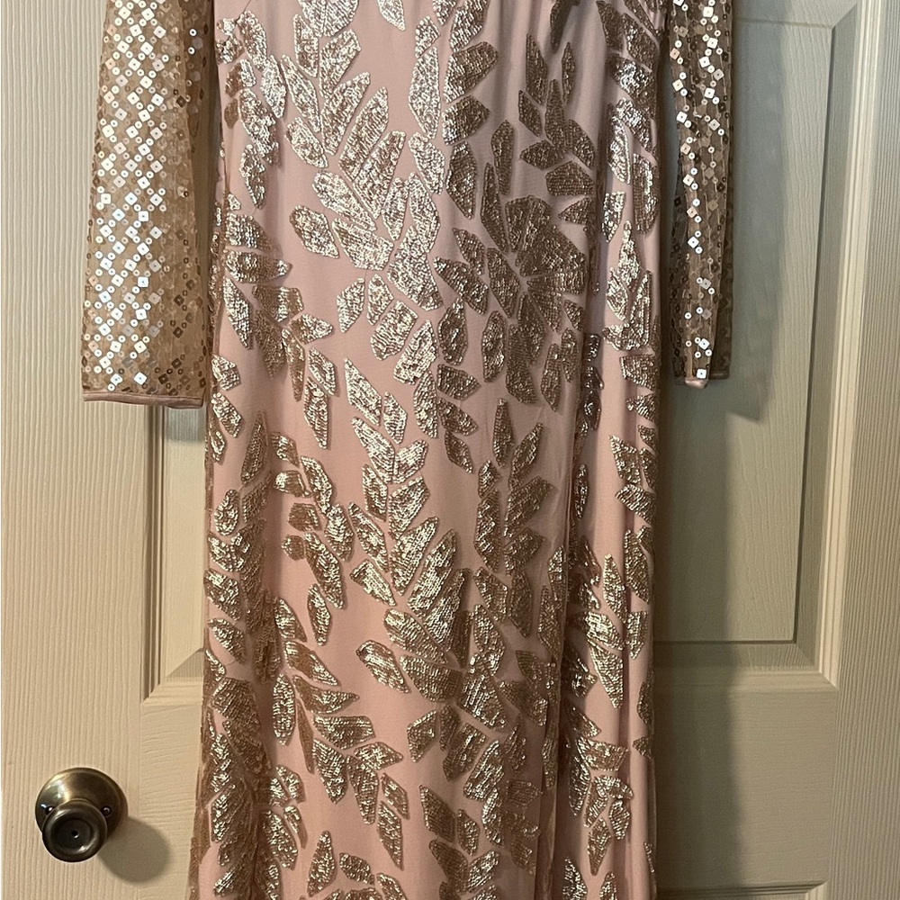 Tadashi Shoji Pink and Gold Sequin Dress